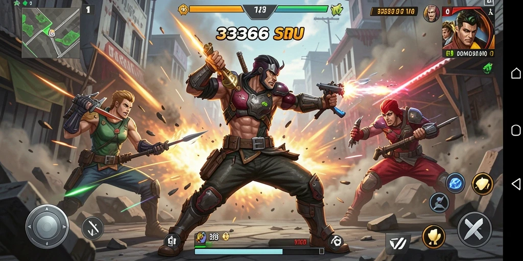 Screenshot menampilkan aksi seru dalam game Action 333666.