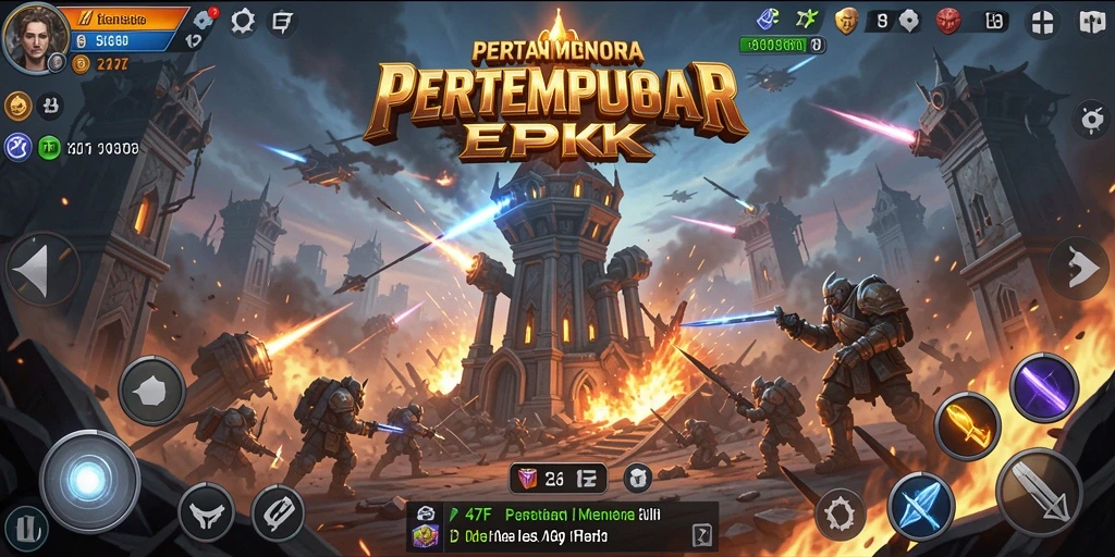 Tampilan menara mempertahankan benteng dari serangan musuh.