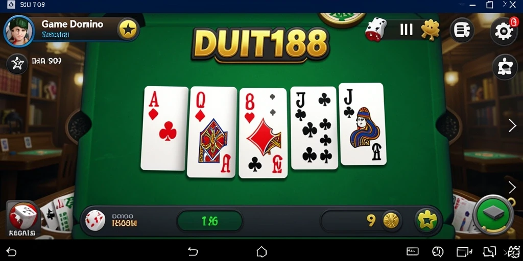Tampilan gameplay penuh aksi dari DUIT188 dengan format Domino.