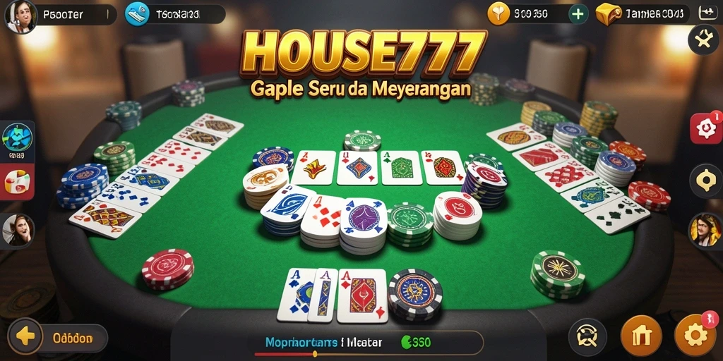 Tangkapan layar GAMEPLAY seru dalam HOUSE777 saat bermain Gaple.