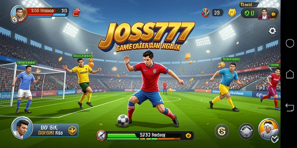 Screenshot utama JOSS777 menampilkan aksi seru dalam permainan olahraga.
