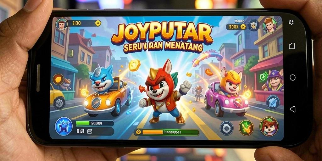 Gameplay arcade JOYPUTAR yang seru dan mendebarkan.