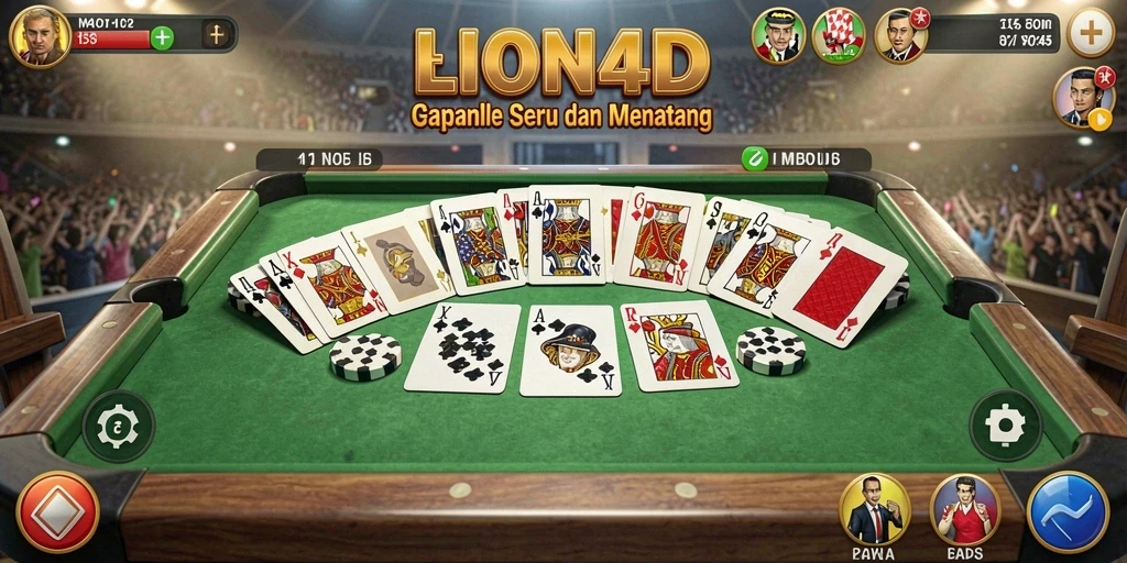 Tampilan gameplay menarik di LION4D dengan suasana Gaple