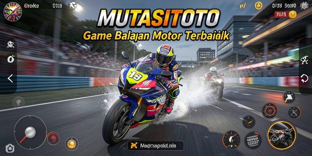Gameplay seru balapan motor di lintasan yang menantang.