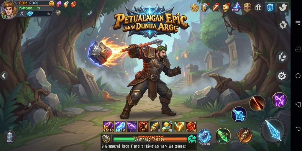Screenshot menunjukkan pertarungan seru dalam game ARPG.