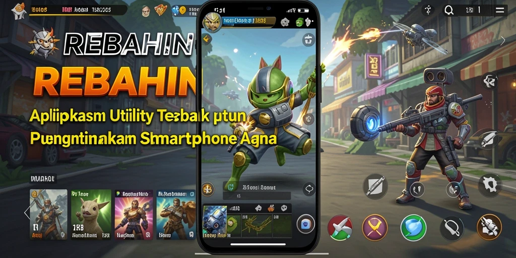 Screenshot utama aplikasi REBAHIN dengan antarmuka pengguna yang intuitif.