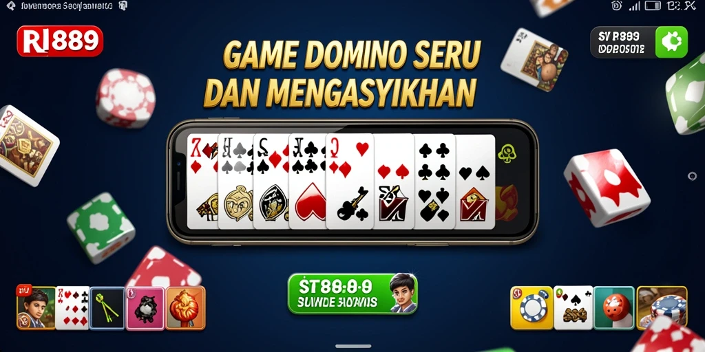 Tampilan gameplay seru dari RI889 dengan permainan Domino yang menarik.