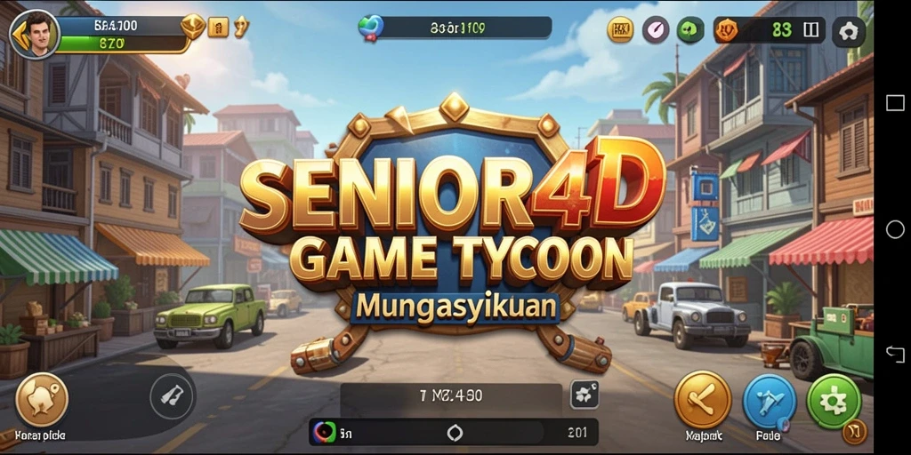 Tampilan gameplay SENIOR4D yang menampilkan strategi Tycoon.