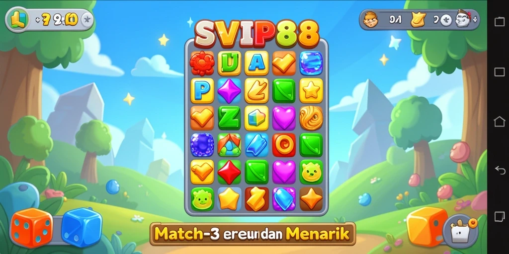 Tangkapan layar SVIP8 menunjukkan aksi seru permainan Match-3.